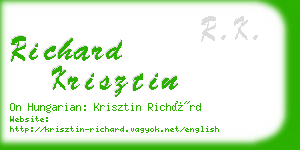 richard krisztin business card